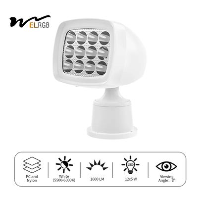 60w Marine Searchlight 50M Remote Control Marine Spotlight White