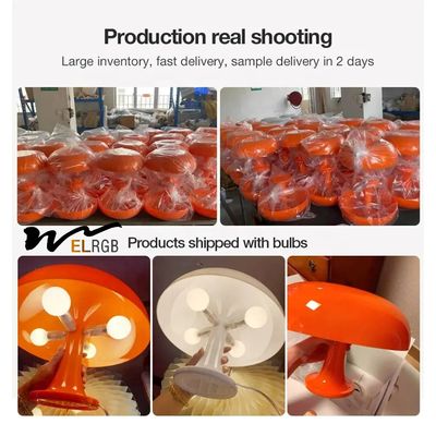 Acrylic Orange Mushroom Lamp Indoor Work Light E27 Switch Control