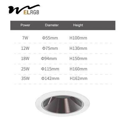Household Cob Led Downlight Indoor Work Light 3500K 4000K 5000K