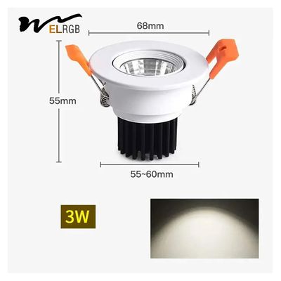 5w 7w 9w 12w Recessed Cob Spotlight Indoor Work Light Adjustable Brightness