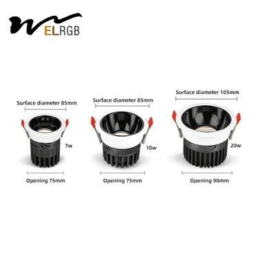 5w 7w 9w 12w Recessed Cob Spotlight Indoor Work Light Adjustable Brightness