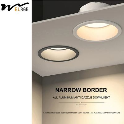 Anti Dazzle Round Recessed Downlight Ip44 6000K Embedded Ceiling Light