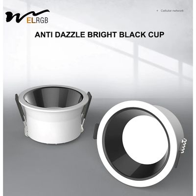 Anti Dazzle Round Recessed Downlight Ip44 6000K Embedded Ceiling Light