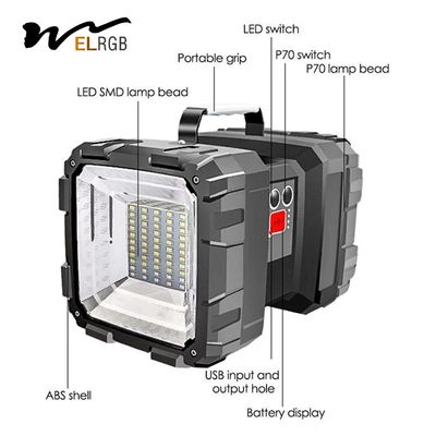 40W Multi Function Portable Searchlight IP55 High Powered Handheld Spotlight