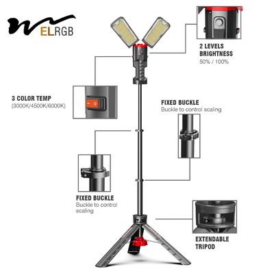 3000K 4000K Outdoor Working Light 10000LM Rechargeable Tripod Work Light