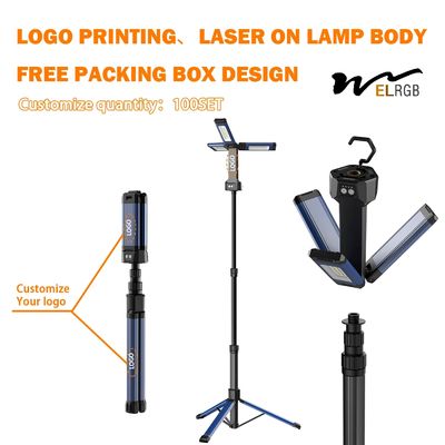 3 Heads Led Corded Light Tripod 2000mAh Rechargeable Work Light With Stand