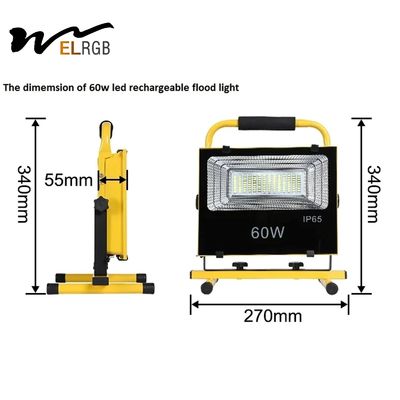 4800lm Rechargeable Led Floodlight 60W Portable Emergency Work Light