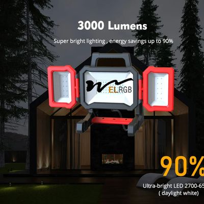 3000LM Folding Outdoor Working Light IP54 Portable Flood Light Rechargeable