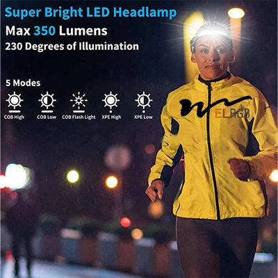 USB Motion Sensor Head Torch Outdoor Working Light 10000 Hours Lifespan