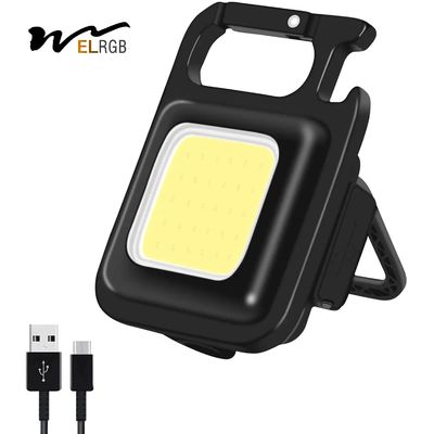 800Lm COB Rechargeable Keychain Light Portable 4 Light Modes Pocket