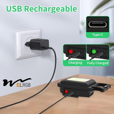 800Lm COB Rechargeable Keychain Light Portable 4 Light Modes Pocket