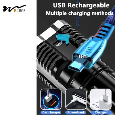 1000 Lumens 4led Rechargeable Cob Flashlight Multifunctional Led Flashlight