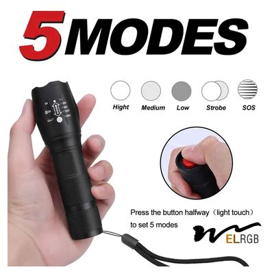 Camping Tactical Torch Outdoor Working Light IP65 Multifunction Emergency Flashlight