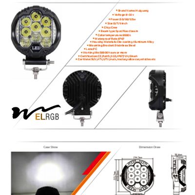 IP67 Vehicle LED Work Lights Auxiliary Driving Lights For Motorcycles