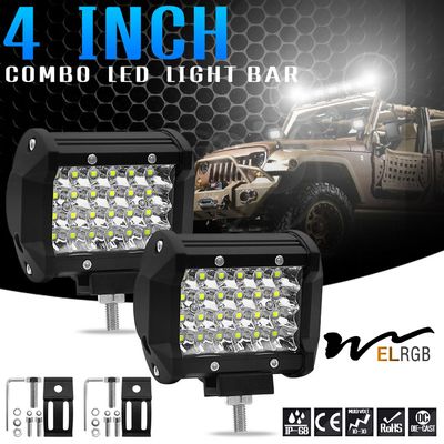 72w 24v Led Spotlight Vehicle LED Work Lights 4 Inch 4 Row 4x4 Spotlights