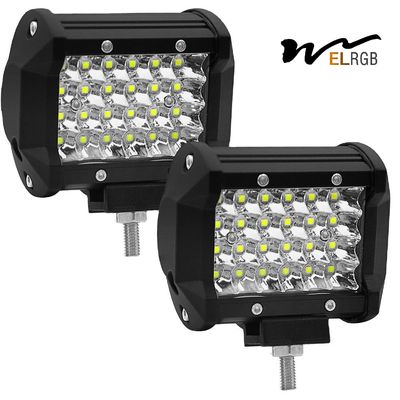 72w 24v Led Spotlight Vehicle LED Work Lights 4 Inch 4 Row 4x4 Spotlights