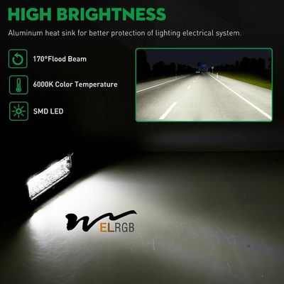 72w 24v Led Spotlight Vehicle LED Work Lights 4 Inch 4 Row 4x4 Spotlights