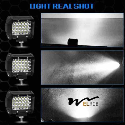 72w 24v Led Spotlight Vehicle LED Work Lights 4 Inch 4 Row 4x4 Spotlights