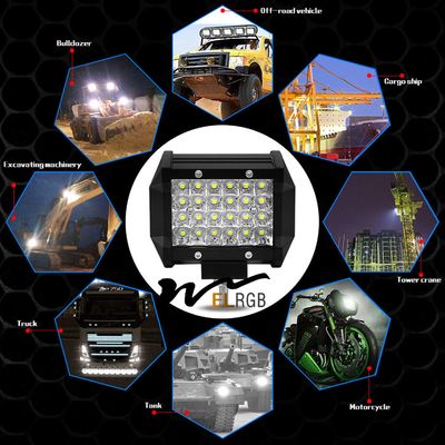 72w 24v Led Spotlight Vehicle LED Work Lights 4 Inch 4 Row 4x4 Spotlights