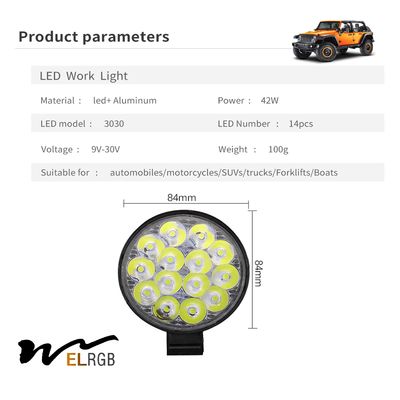 4X4 Offroad Headlight 14SMD 12V-80V Double Color Truck Spotlights