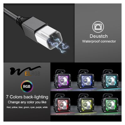 30W RGB Led Pod Work Light Vehicle LED Work Lights 5000K-5700K