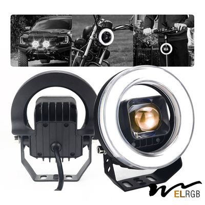 3000LM Auxiliary Round Amber Fog Lights For Off Road 4x4 Bumper Truck