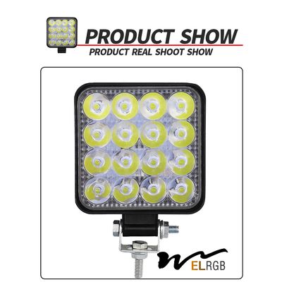 48W Square Vehicle LED Work Lights Bright 16 Leds Car Led Worklight