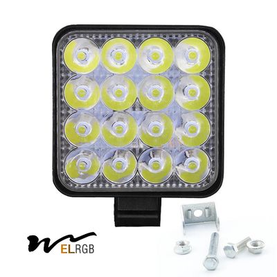48W Square Vehicle LED Work Lights Bright 16 Leds Car Led Worklight