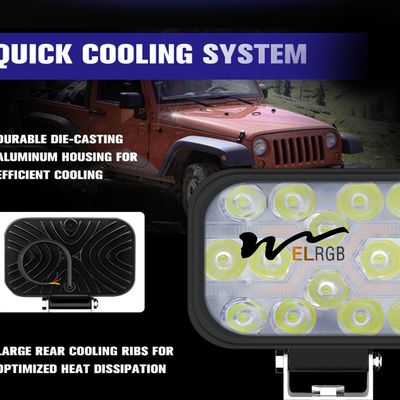 Ip67 Waterproof Vehicle LED Work Lights Square 24v 12v 42w 3 Inch
