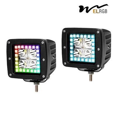 Mini RGB Vehicle LED Work Lights 3 Inch 4x4 Led Pod Light Decoration