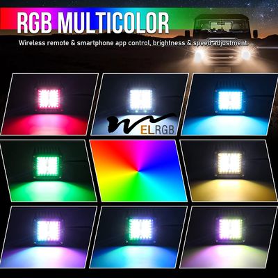 Mini RGB Vehicle LED Work Lights 3 Inch 4x4 Led Pod Light Decoration
