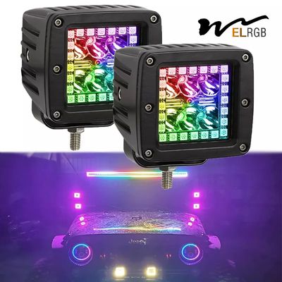 Mini RGB Vehicle LED Work Lights 3 Inch 4x4 Led Pod Light Decoration