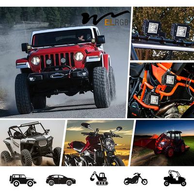Mini RGB Vehicle LED Work Lights 3 Inch 4x4 Led Pod Light Decoration