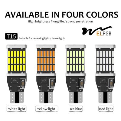 No Error 4014 45SMD 6000K Auto Bcakup Reverse Lamp Car Tail Brake Bulbs Canbus WY16W W16W T15  Led Light Bulb