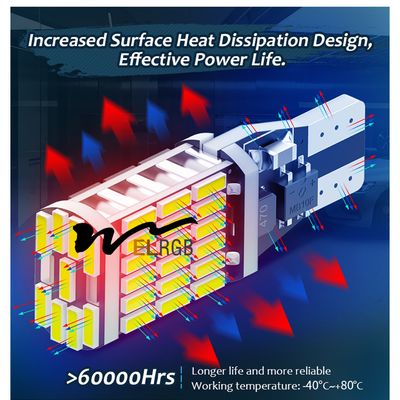 No Error 4014 45SMD 6000K Auto Bcakup Reverse Lamp Car Tail Brake Bulbs Canbus WY16W W16W T15  Led Light Bulb