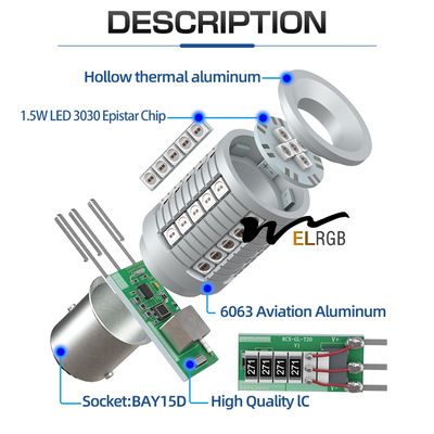 High Brightness Bulb Led Canbus P21w Ba15s 1156 1157 7440 7443 T15 W5W T10 T20 Car Turn Signals Lights