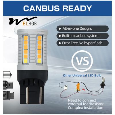 Dual Color Switchback Canbus P21w Led 1156 1157 7443 3157 T20 Led Auto LED Turn Signal Brake Light