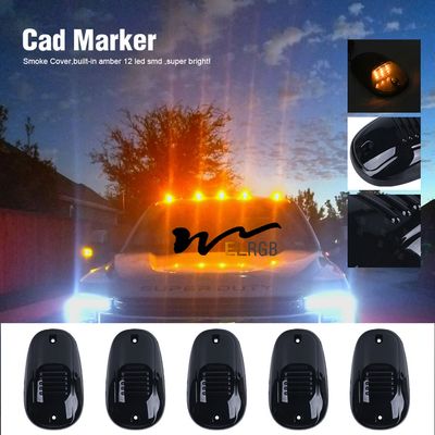Amber Led Roof Marker Lights 5Pcs Smoke Lens Ford 1999-2016 F150 F250