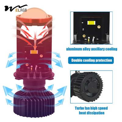 CSP3570 LED Motorcycle Lights 16000LM H4 Led Projector Bulb 55W