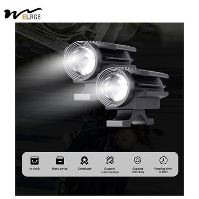 6000K 2 Inch Round Fog Lights 30W LED Motorcycle Lights Spot Beam Dual Color