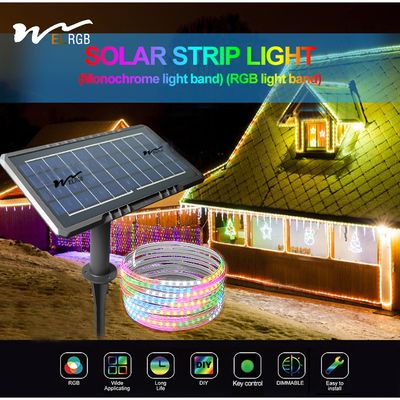 10m 2835 Outdoor Rope Solar Lights 3500K LiFePO4 Solar Led Tape Lights