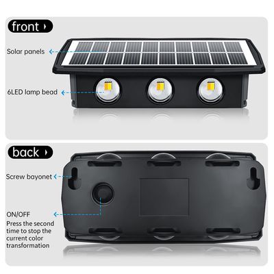 2 Mode RGB Wall Light LED Solar Powered Lights IP65 Color Changing