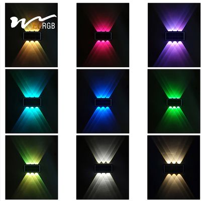 2 Mode RGB Wall Light LED Solar Powered Lights IP65 Color Changing