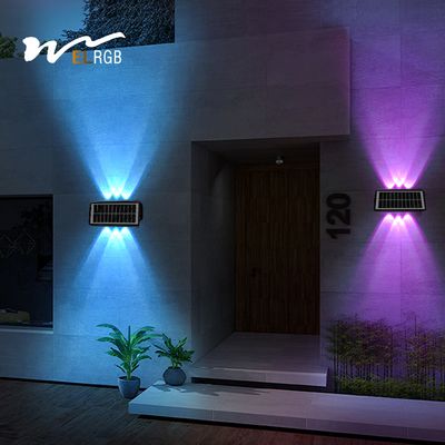 2 Mode RGB Wall Light LED Solar Powered Lights IP65 Color Changing