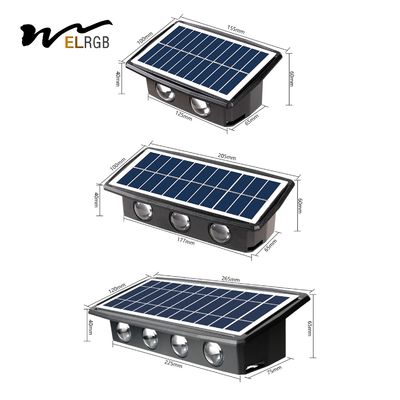 2 Mode RGB Wall Light LED Solar Powered Lights IP65 Color Changing