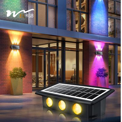 2 Mode RGB Wall Light LED Solar Powered Lights IP65 Color Changing