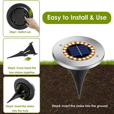 Garden LED Solar Powered Lights IP65 0.5W Solar Pathway Lights