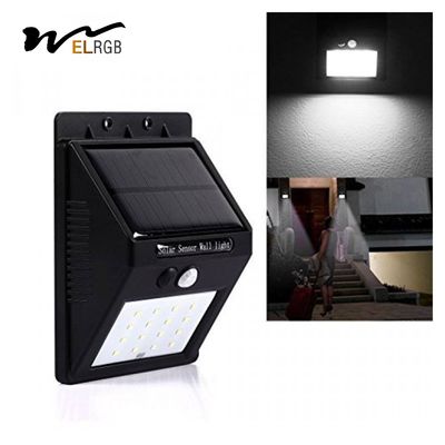 300lm PIR Solar Powered Motion Lights 6500k Pir Exterior Wall Lights