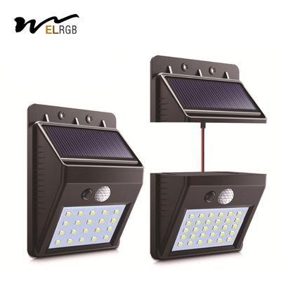 300lm PIR Solar Powered Motion Lights 6500k Pir Exterior Wall Lights