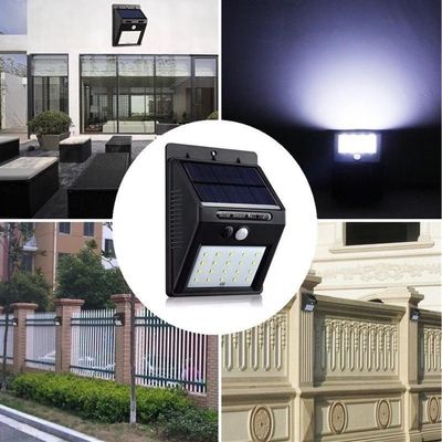 300lm PIR Solar Powered Motion Lights 6500k Pir Exterior Wall Lights